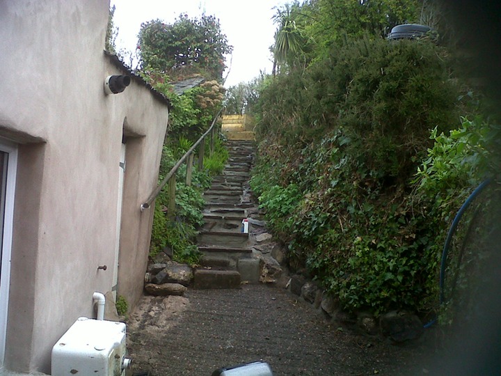 rear off house and steps after